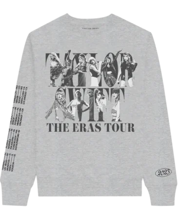 Taylor Swift The Eras Tour Gray Crewneck Sweatshirt
